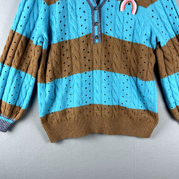 Torrid Henley Sweater Womens 3X Striped Embroidery V Neck Soft Cozy Colorful - Picture 3 of 15